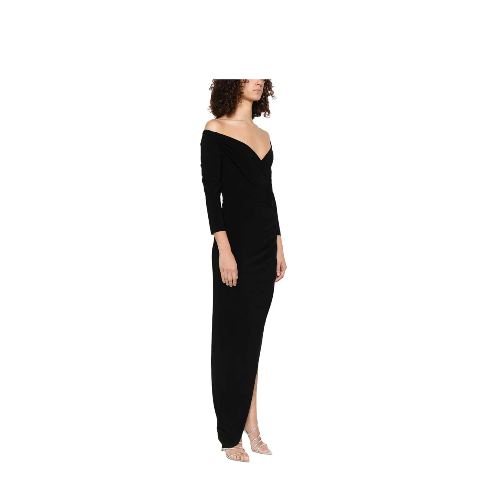 Off Shoulder Side Drape Gown