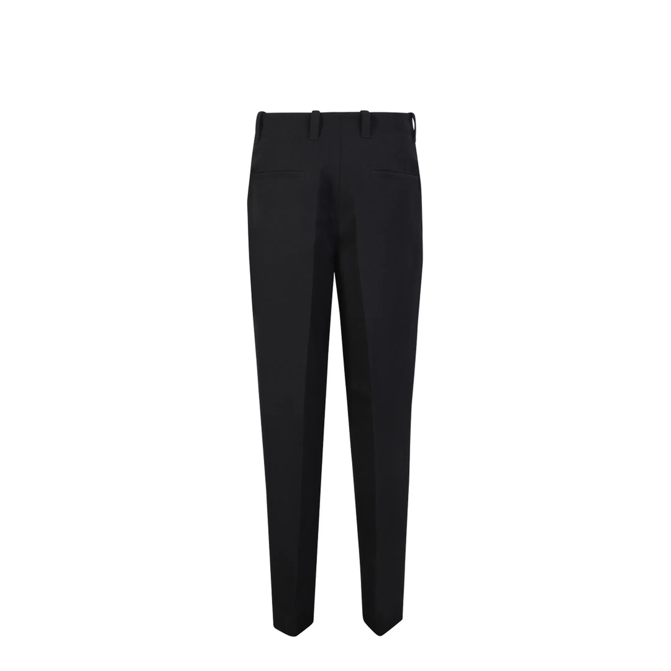 Adjustable drawstring waist. Tapered cut. Front zip closure. Side pockets