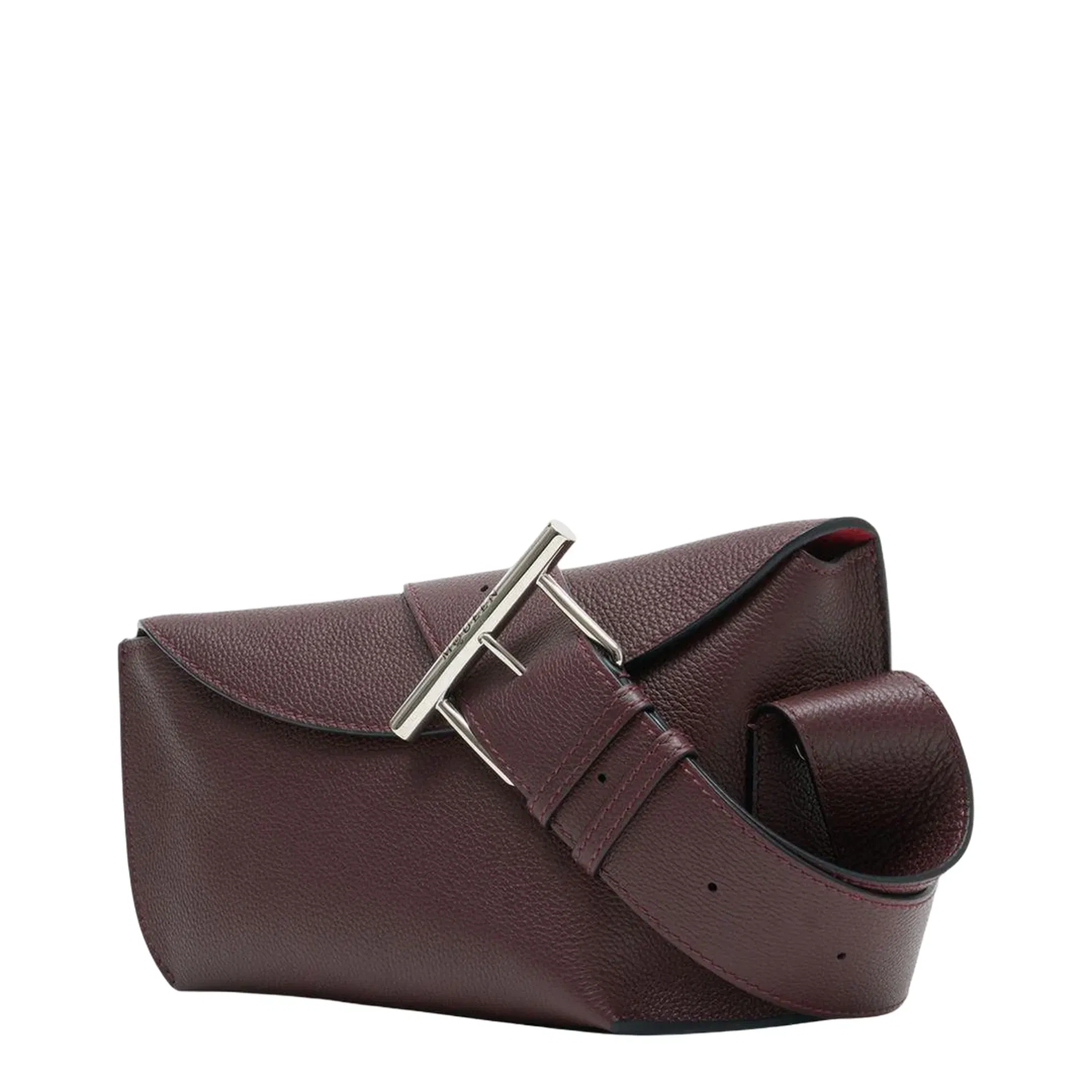 T-Bar Sling Crossbody Leather Burgundy