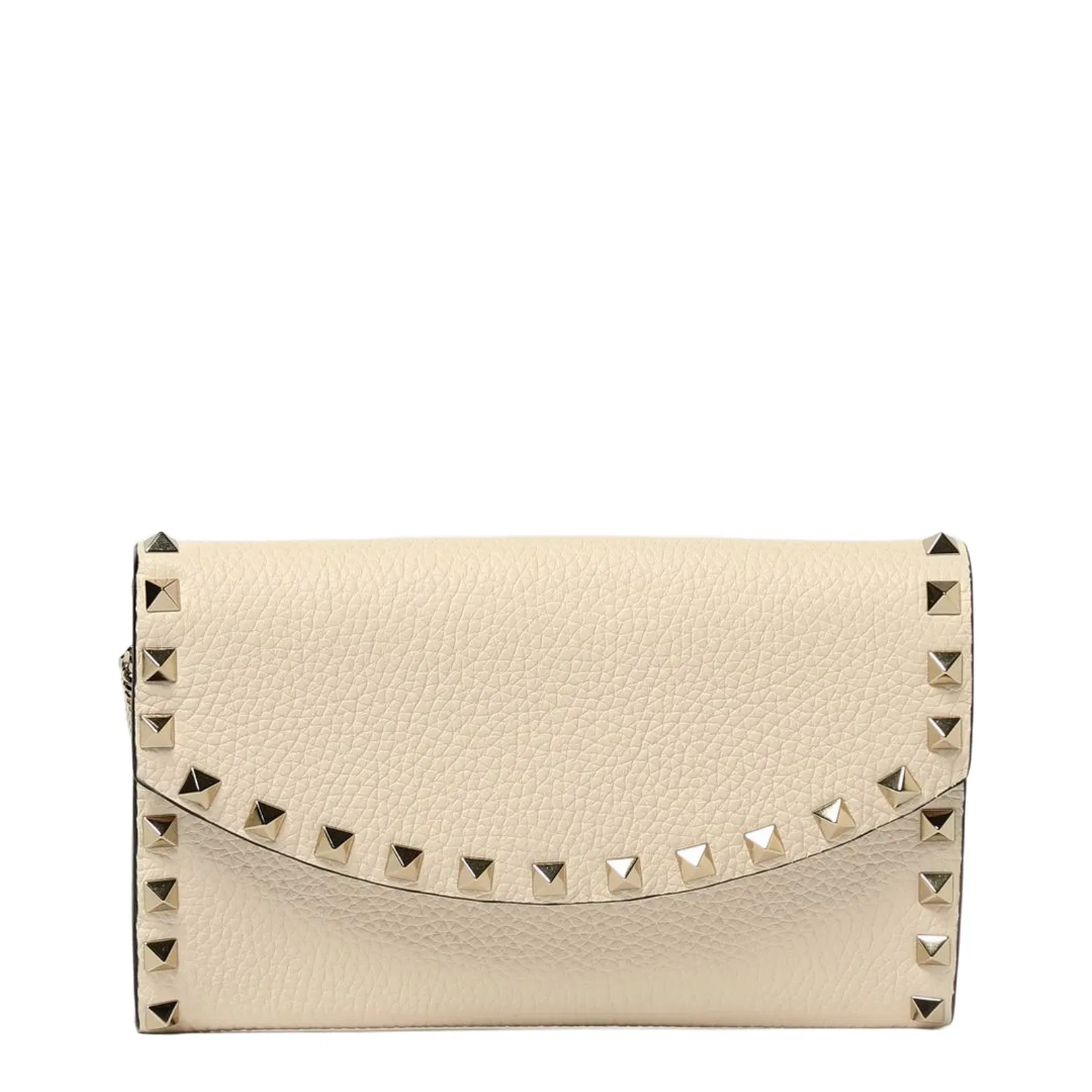 Rockstud Crossbody Bag Wallet Leather Cream