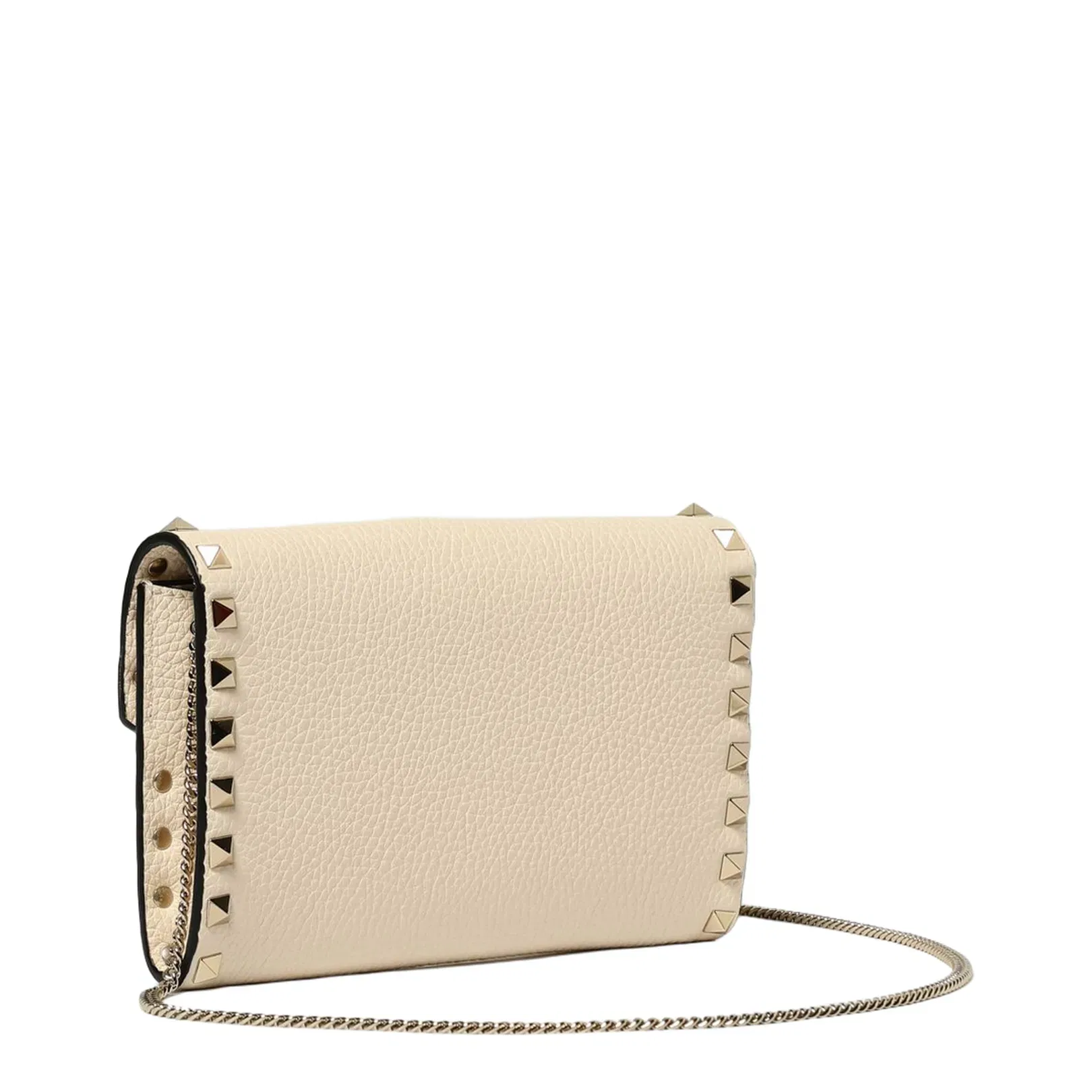 Rockstud Crossbody Bag Wallet Leather Cream