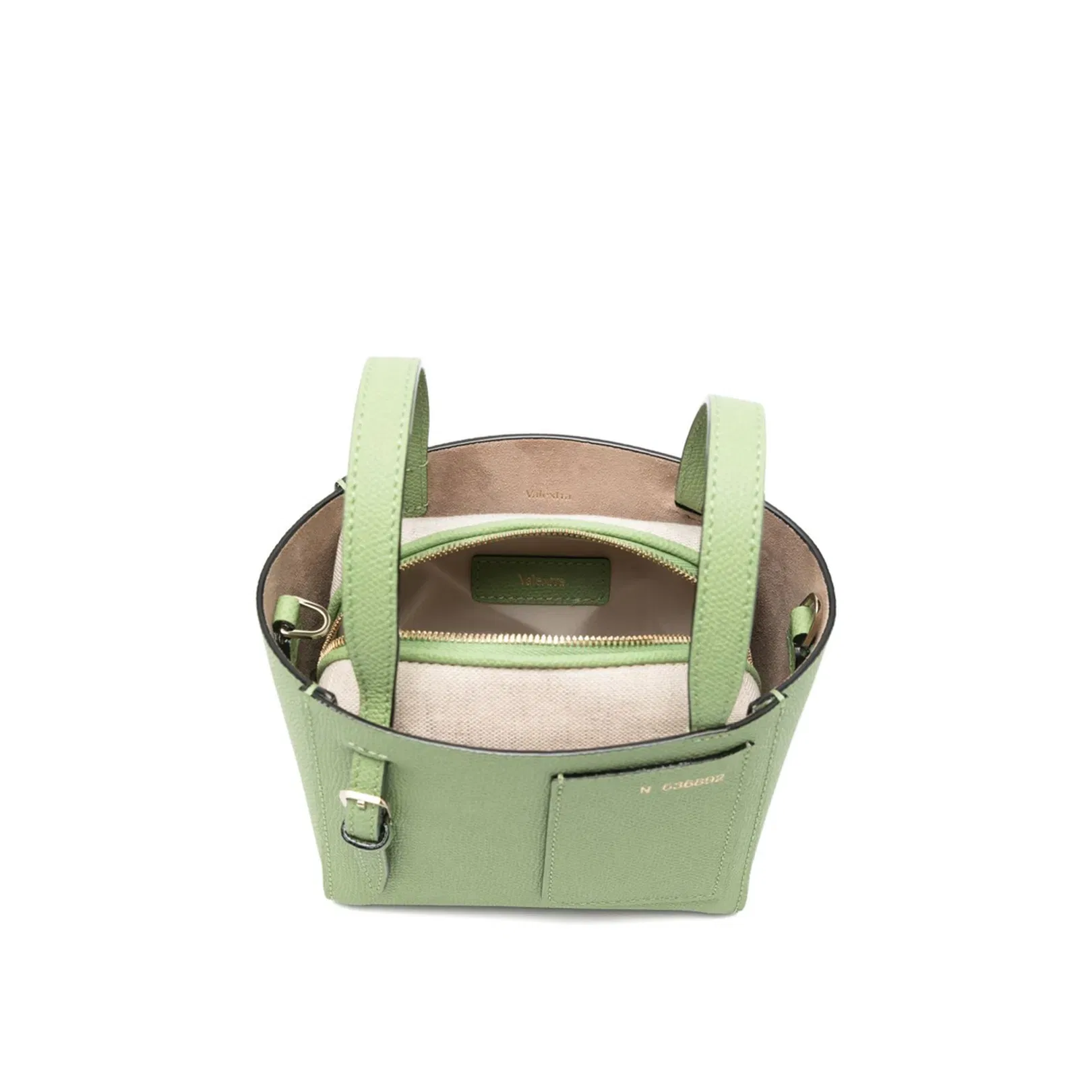 Micro Leather Bucket Bag Green