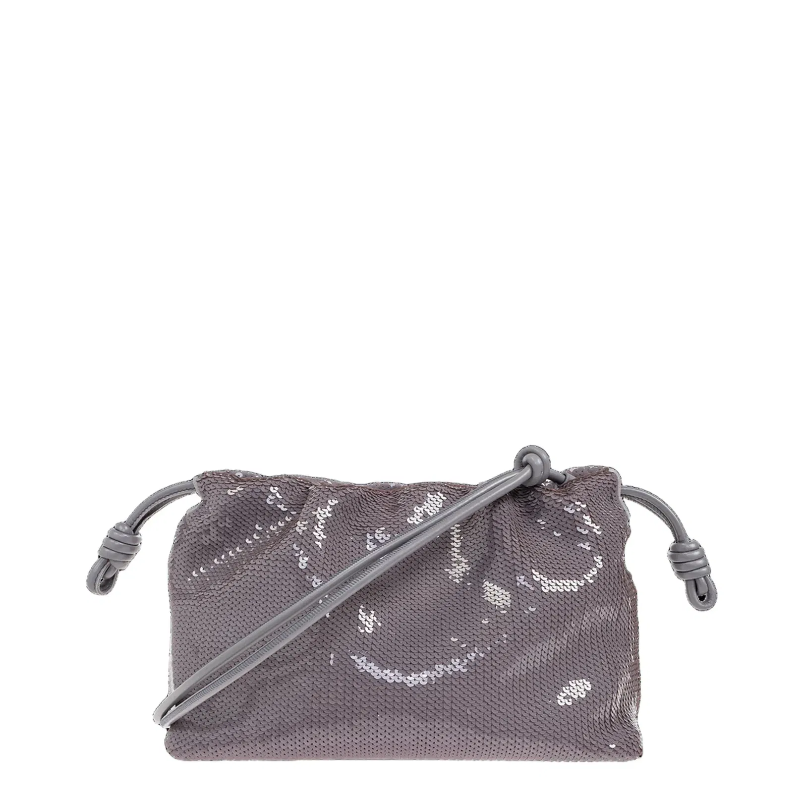 Flamenco Purse Medium Calfskin Shoulder Bag - Grey