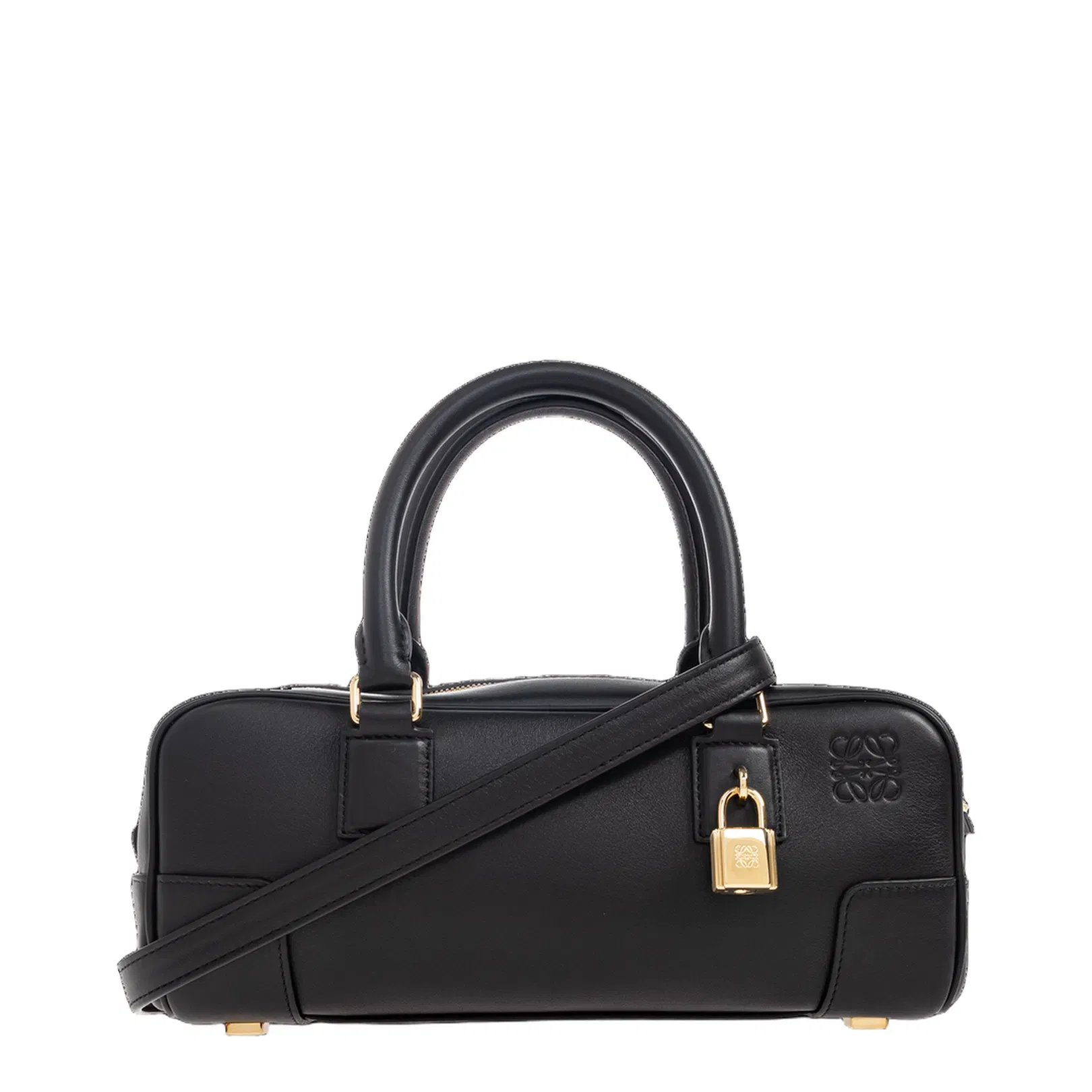 Amazona 23 Cropped Leather Shoulder Bag - Black