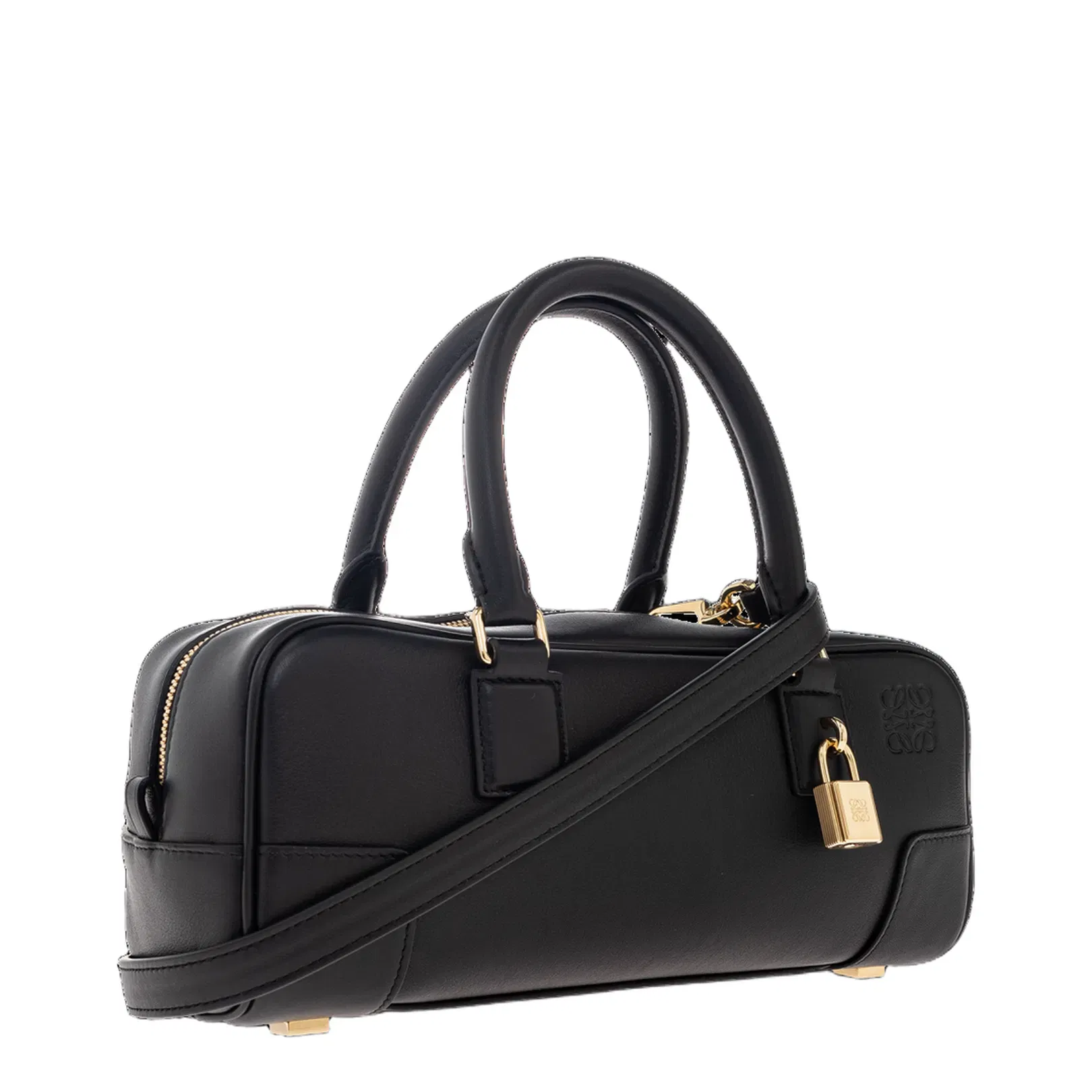 Amazona 23 Cropped Leather Shoulder Bag - Black