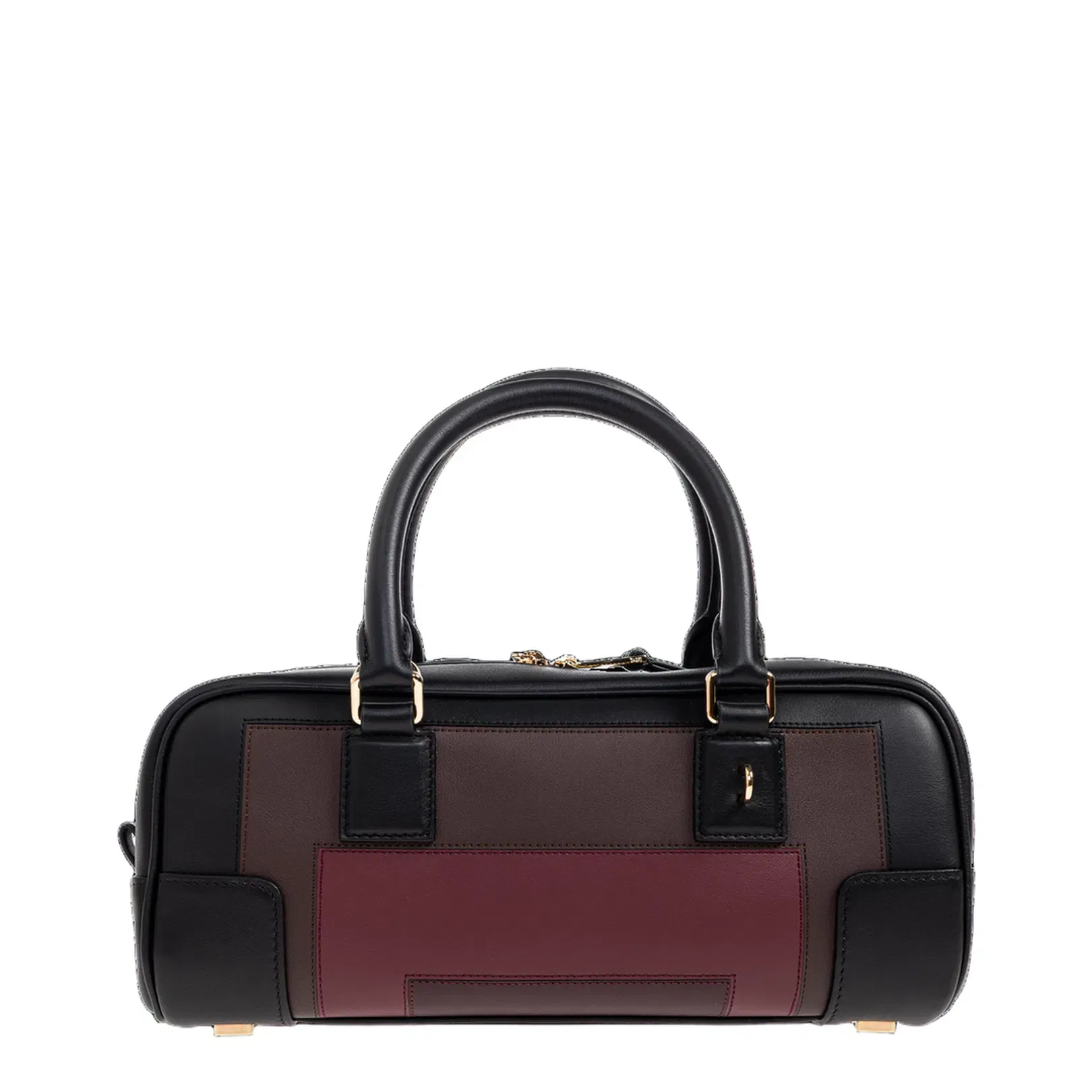 Amazona 23 Cropped Leather Shoulder Bag - Black/Burgundy