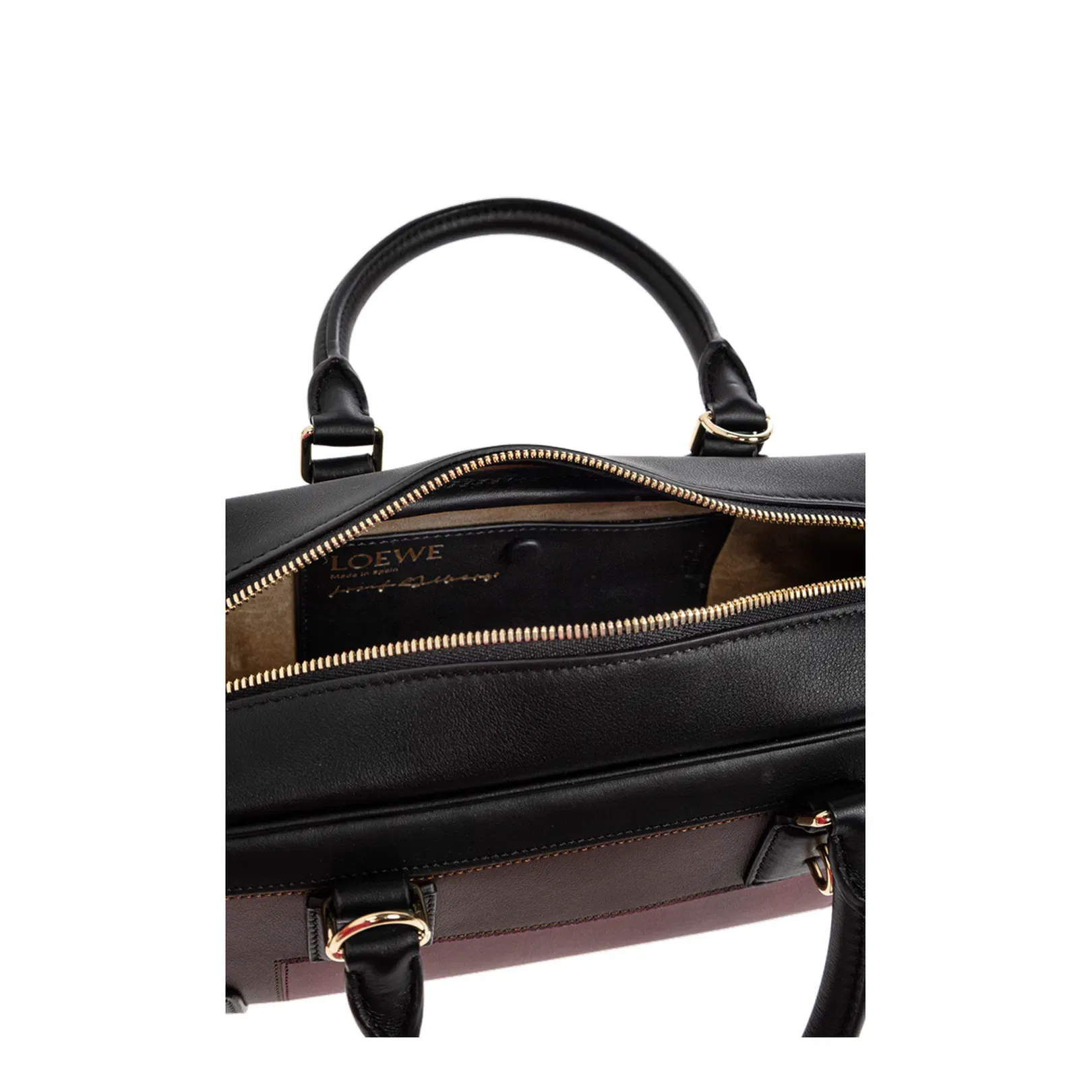Amazona 23 Cropped Leather Shoulder Bag - Black/Burgundy