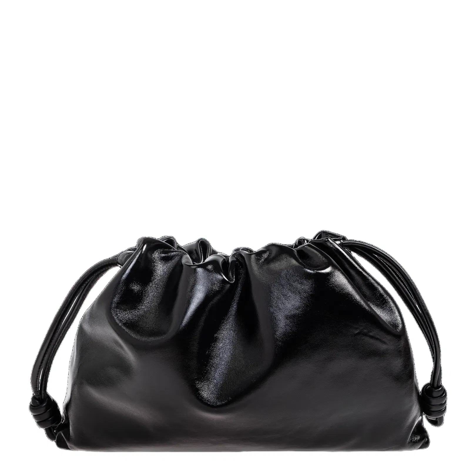 Flamenco Large Leather Shoulder Bags - Black
