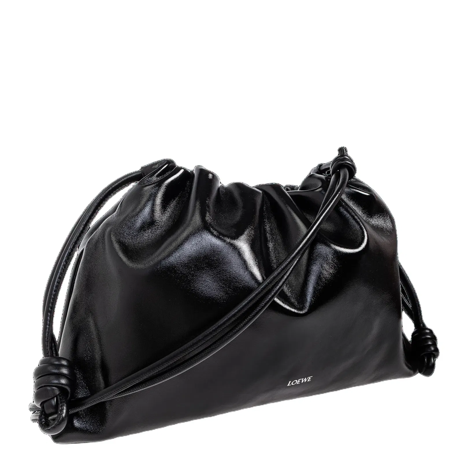 Flamenco Large Leather Shoulder Bags - Black
