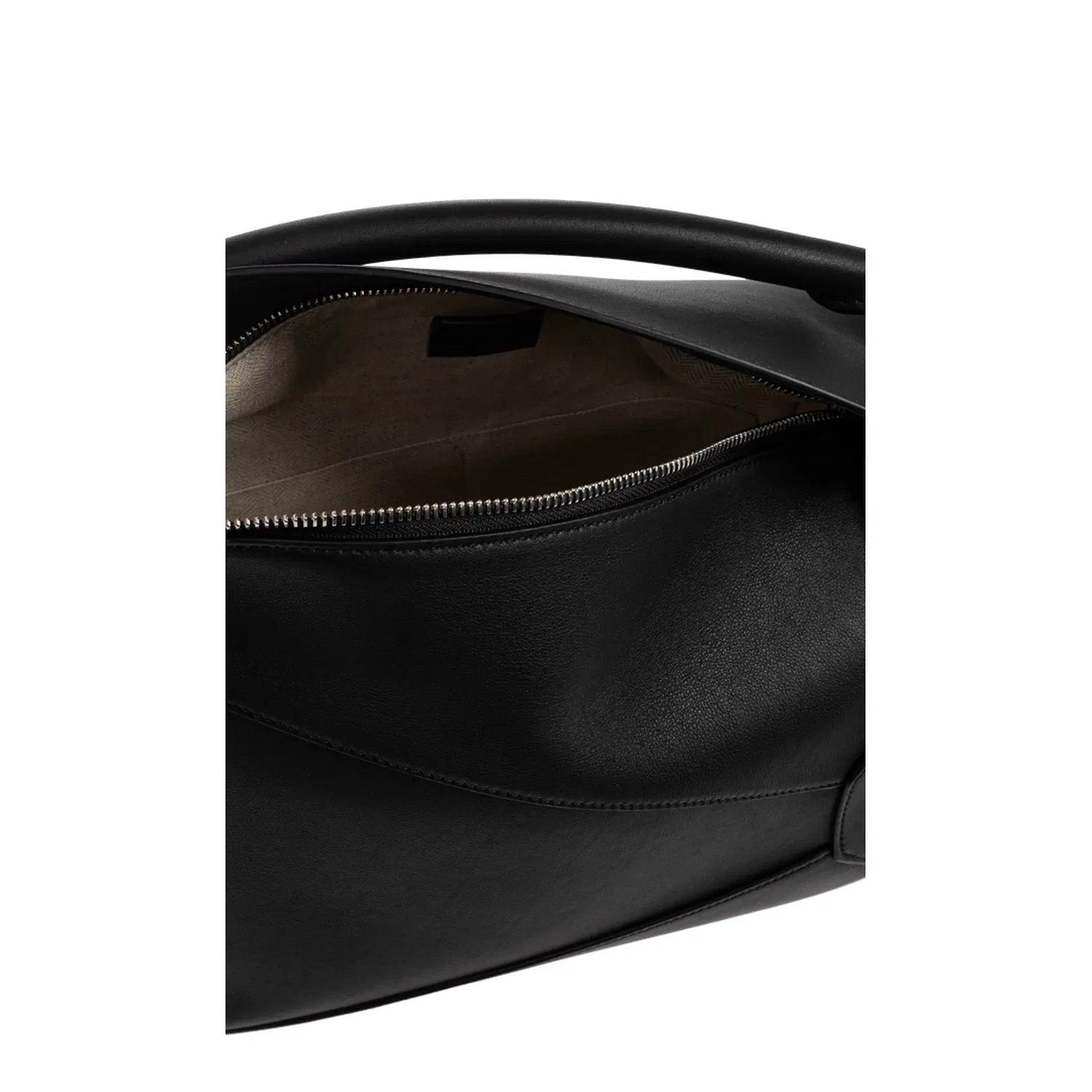 Puzzle Edge Medium Leather Shoulder Bags - Black