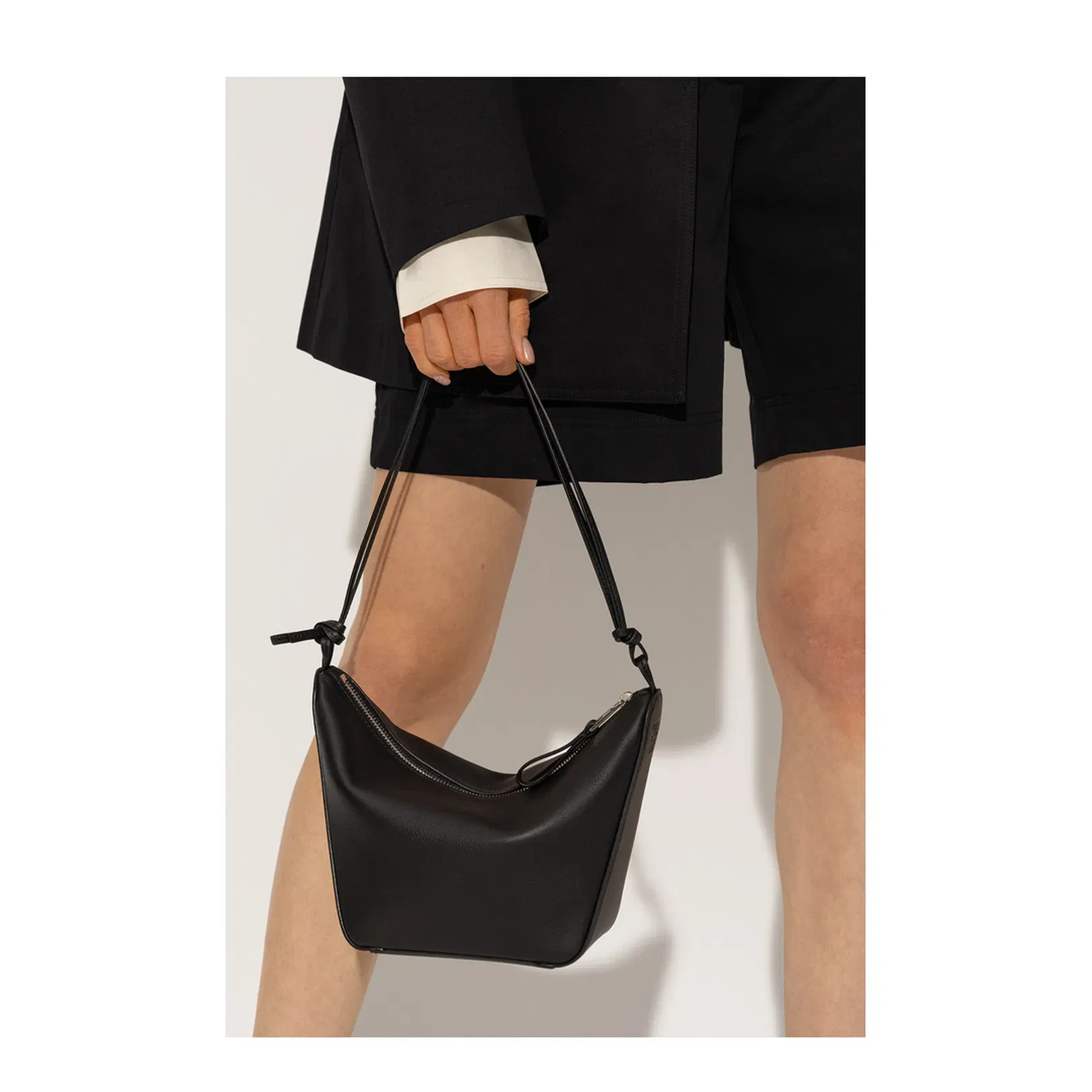 Hammock Mini Leather Shoulder Bag - Black