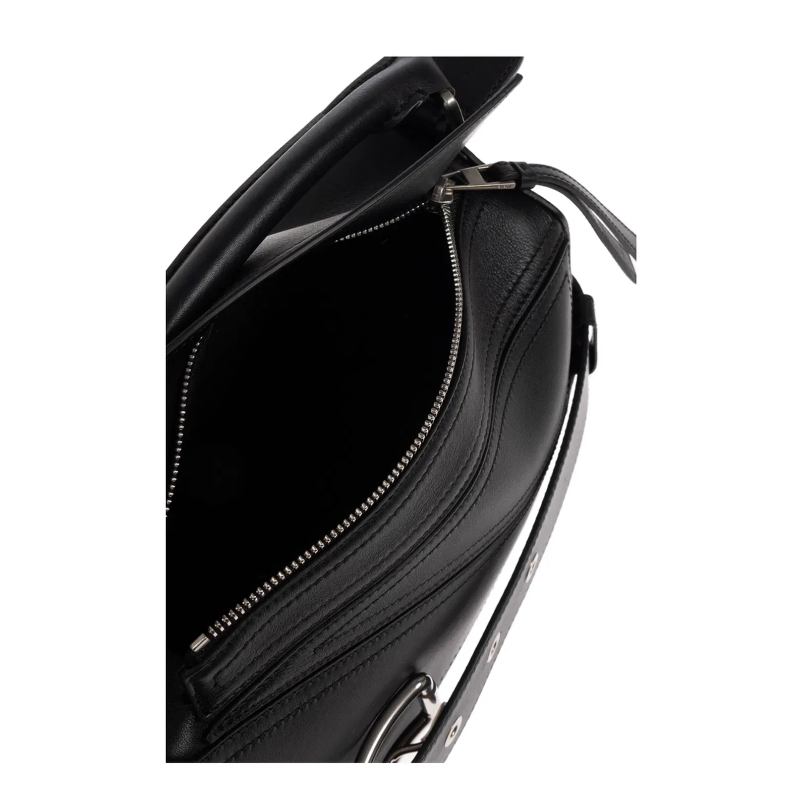 Puzzle Biker Small Leather Shoulder Bags - Black