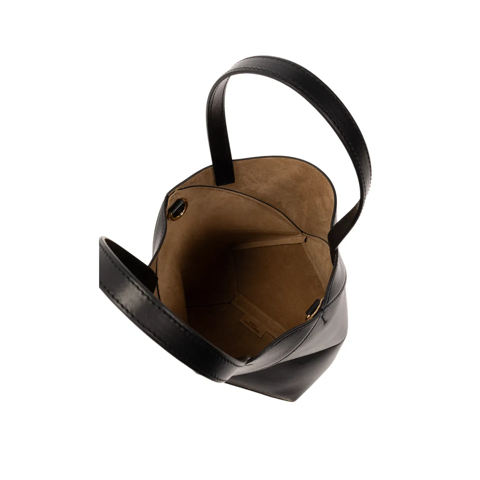 Puzzle Fold Mini Leather Tote Bags - Black