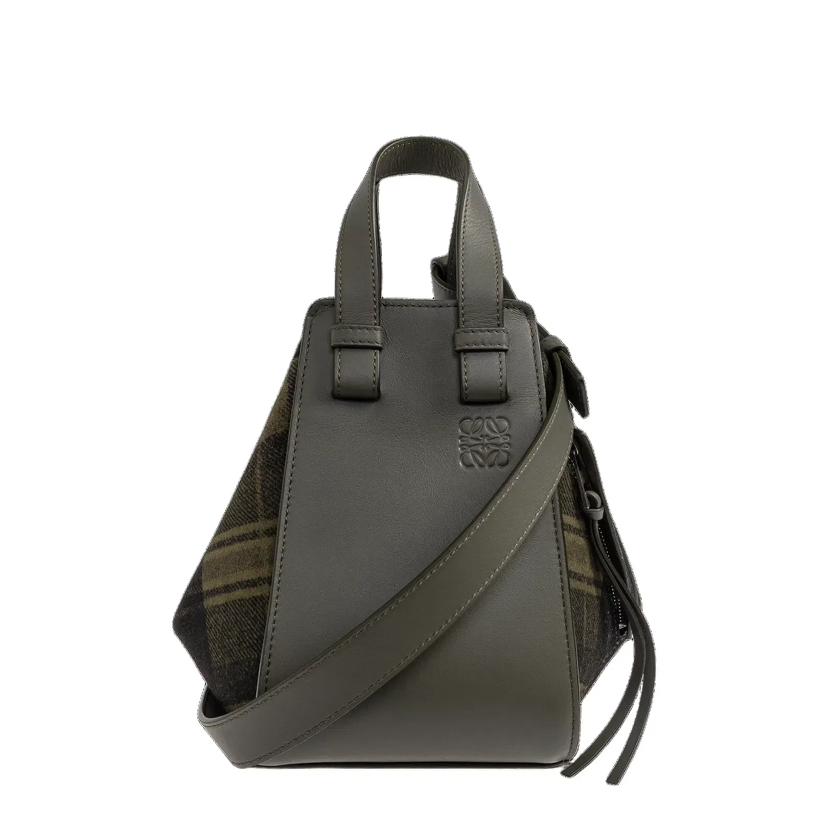 Hammock Leather Shoulder Bag - Khaki Green