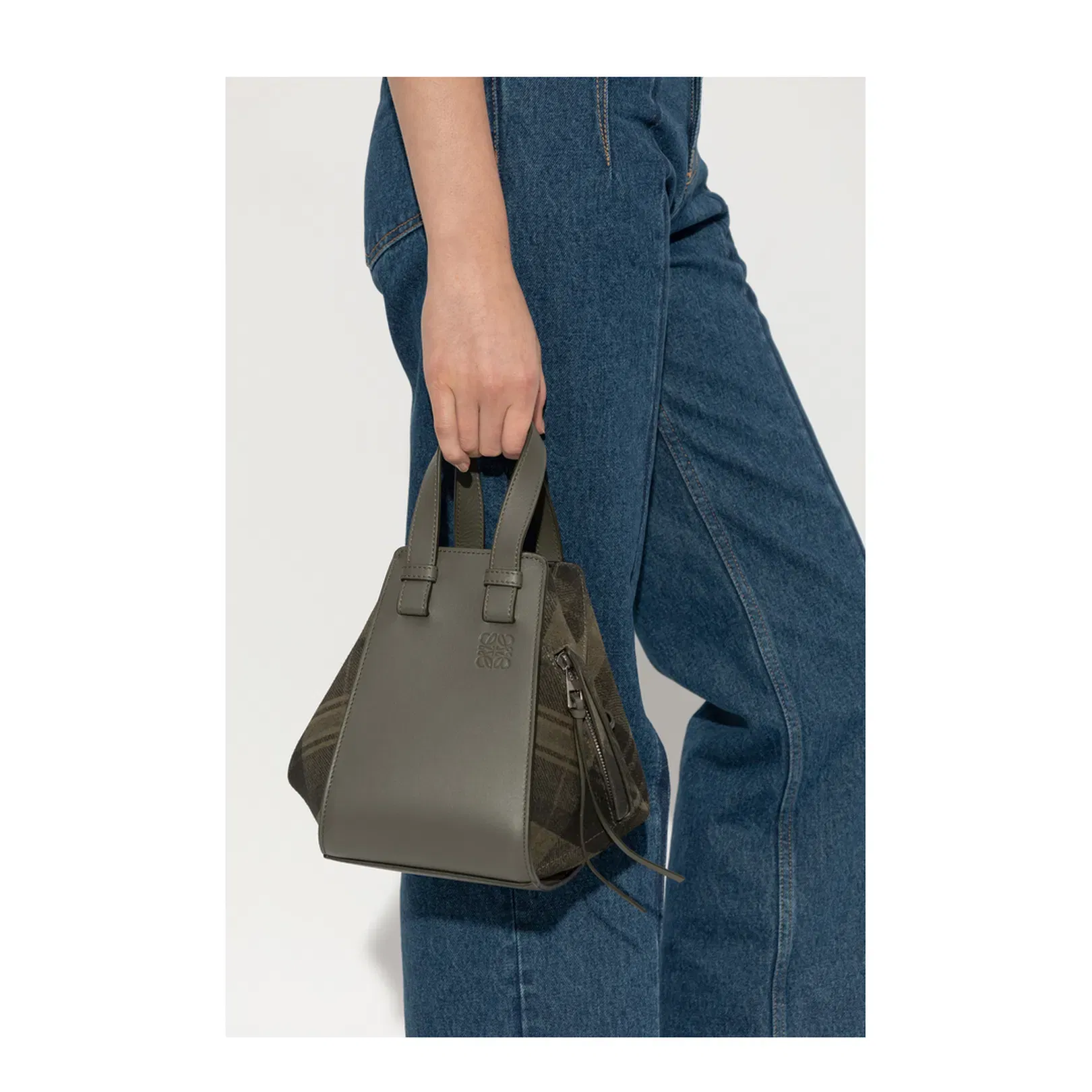 Hammock Leather Shoulder Bag - Khaki Green