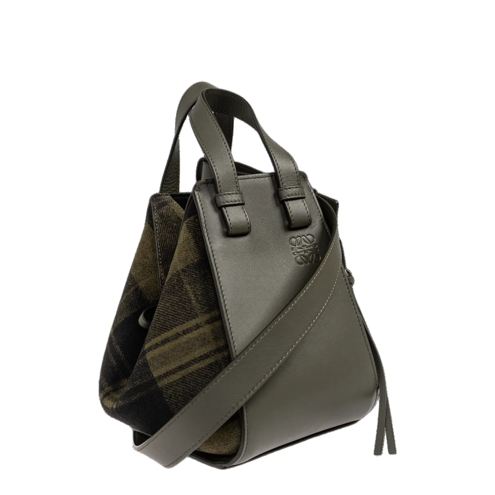 Hammock Leather Shoulder Bag - Khaki Green