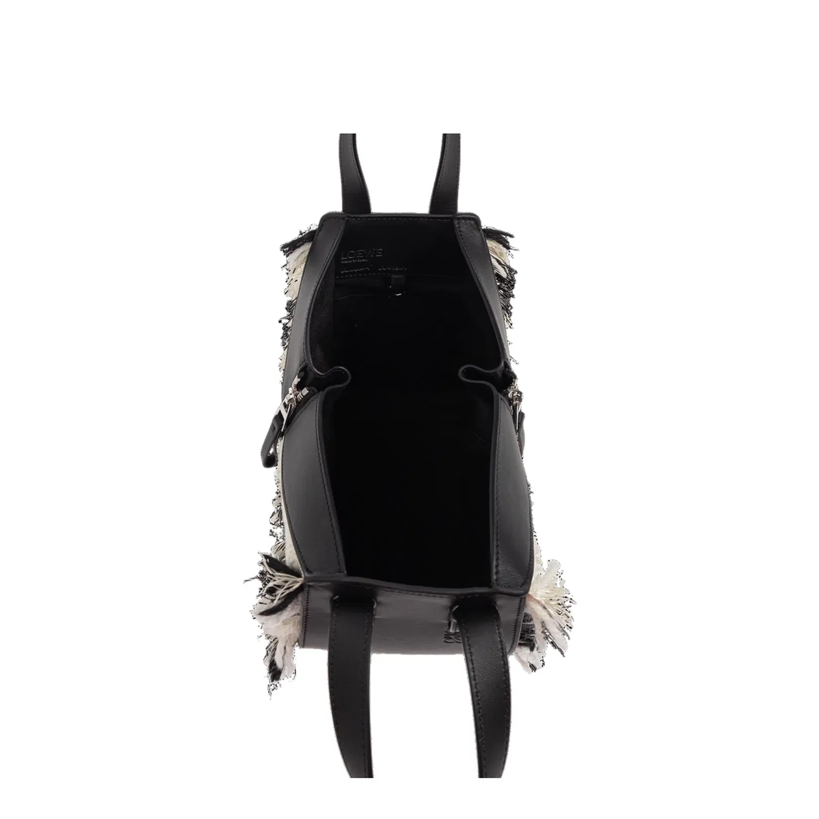 Hammock Woven Textile Shoulder Bag - Black/White