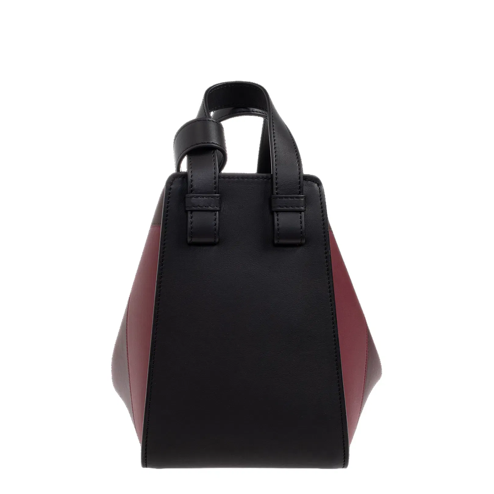 Hammock Calfskin Shoulder Bag - Black/Burgundy