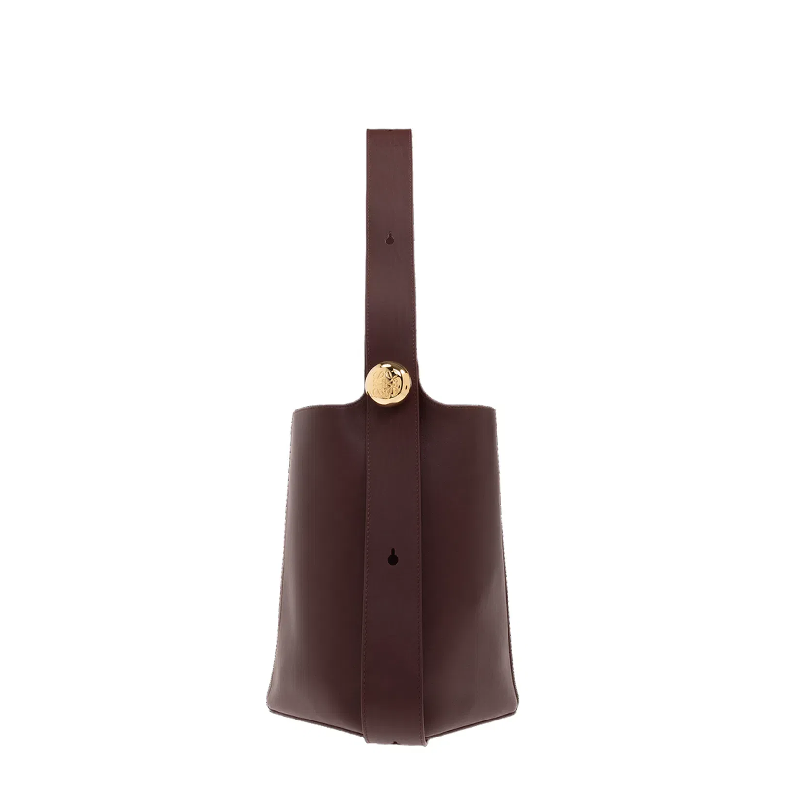 Pebble Medium Leather Bucket Bag - Dark Burgundy