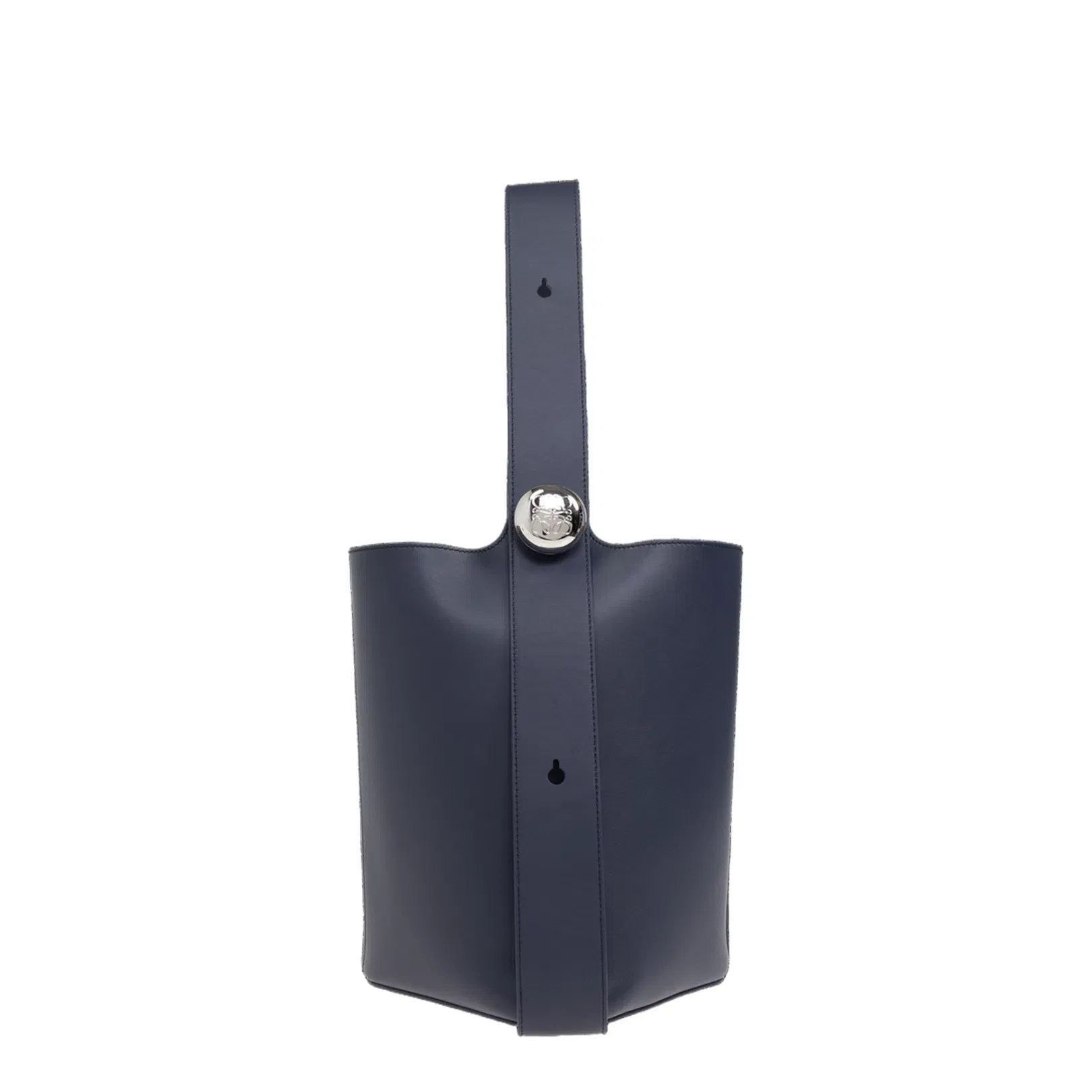 Pebble Medium Leather Bucket Bag - Blue