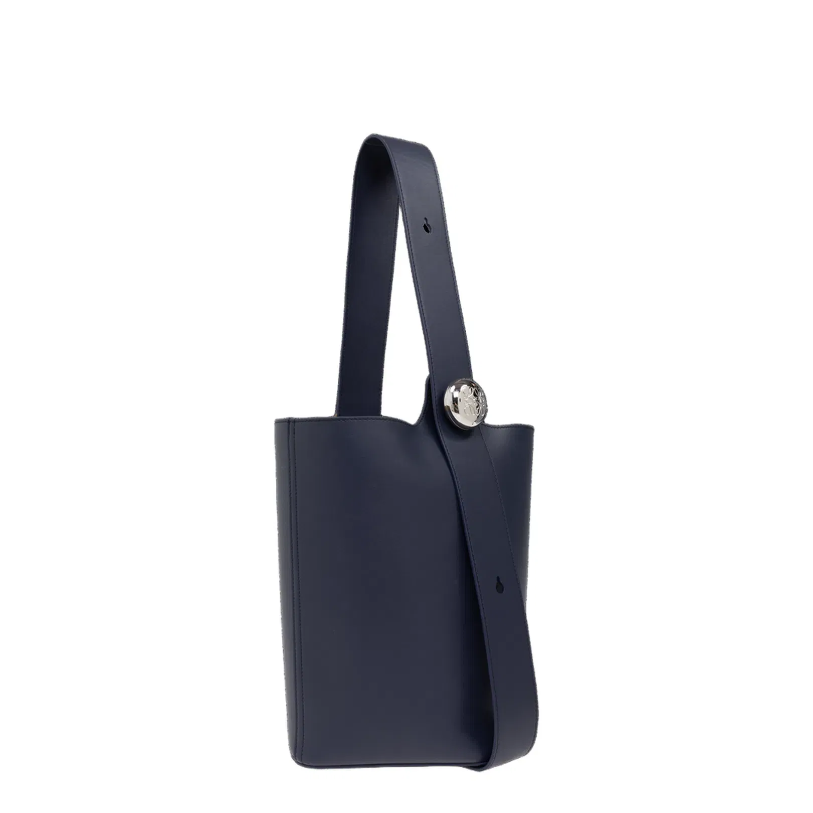 Pebble Medium Leather Bucket Bag - Blue