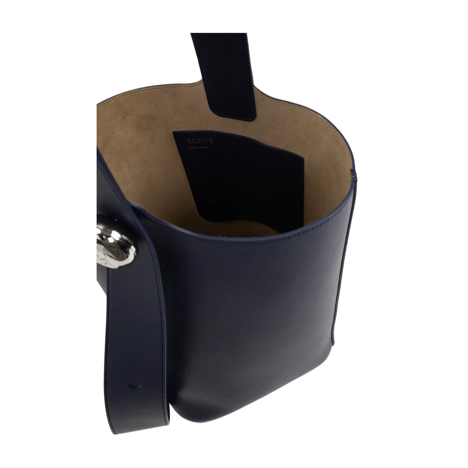Pebble Medium Leather Bucket Bag - Blue