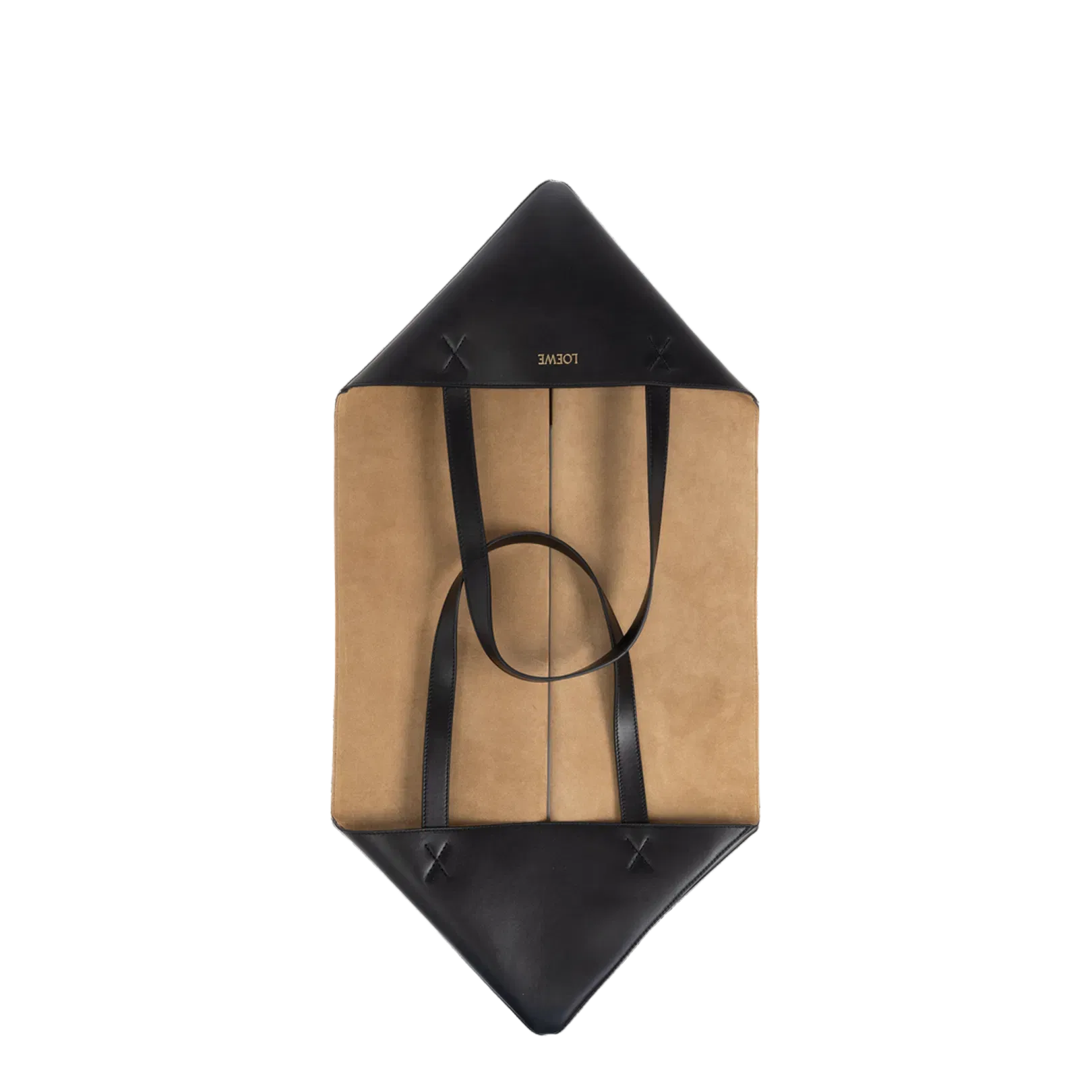 Puzzle Fold XXL Leather Tote Bags - Black