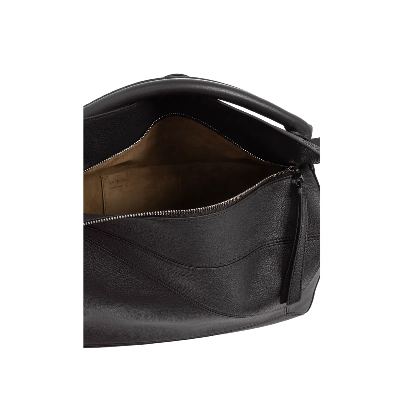 Puzzle Large Leather Shoulder Bags - Dark Grey