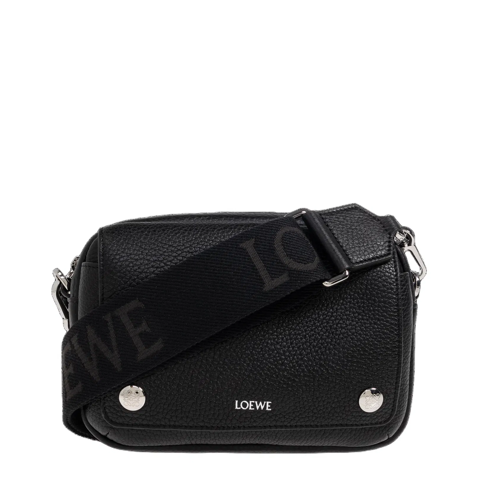 Pebble Small Leather Messenger Bags - Black