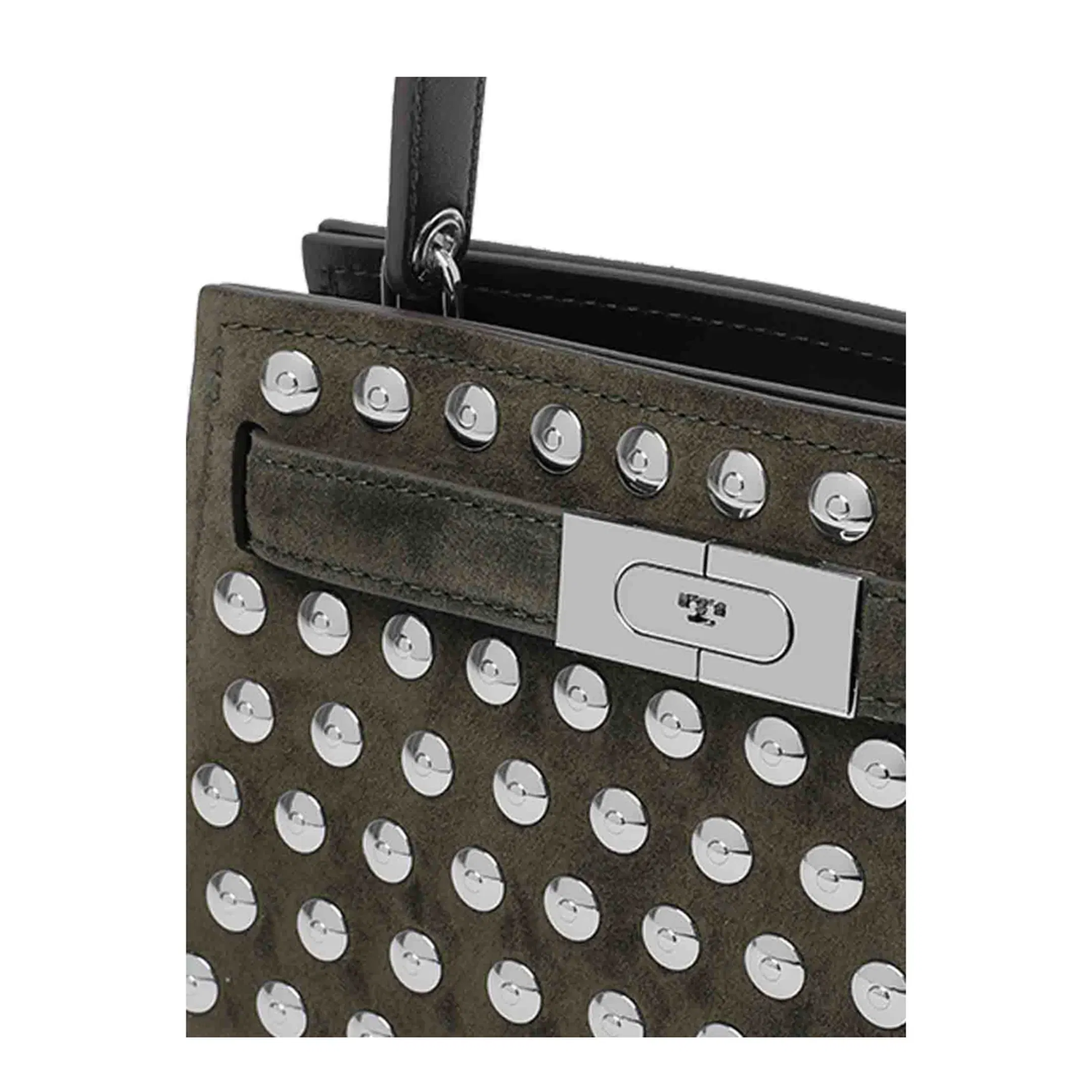 Mini Lee Radziwill Studded Suede Handbag