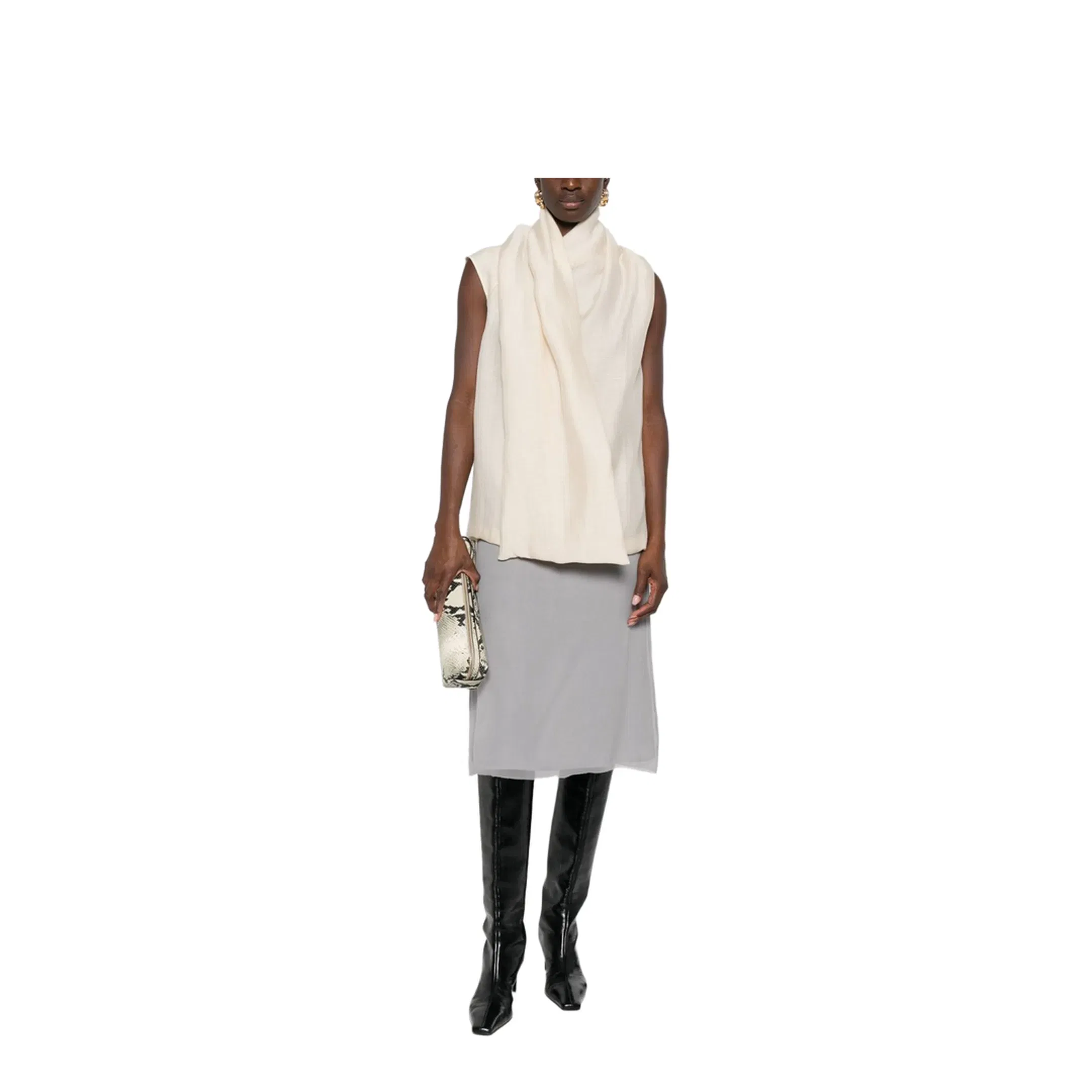 Ecru Scarf Blouse