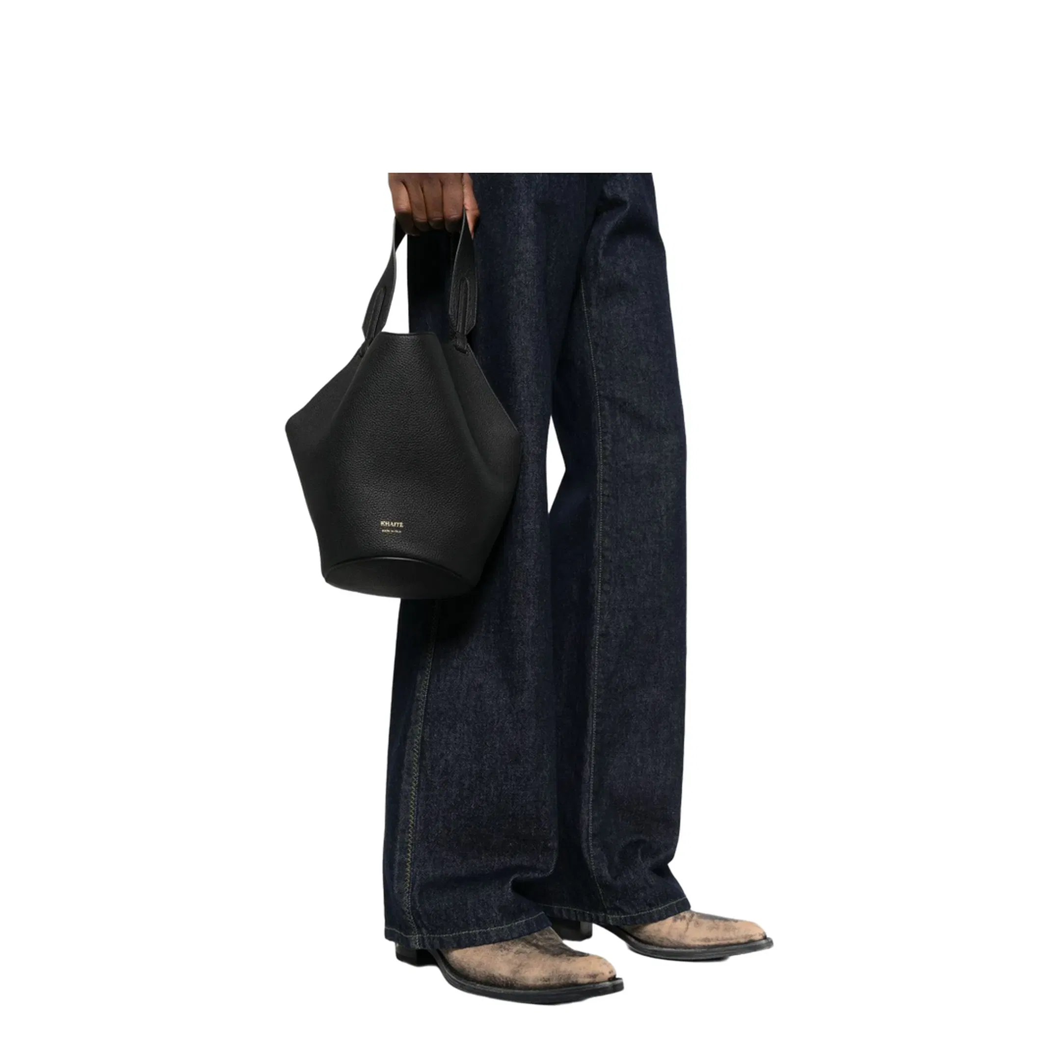 Lotus Mini Leather Bucket Bag