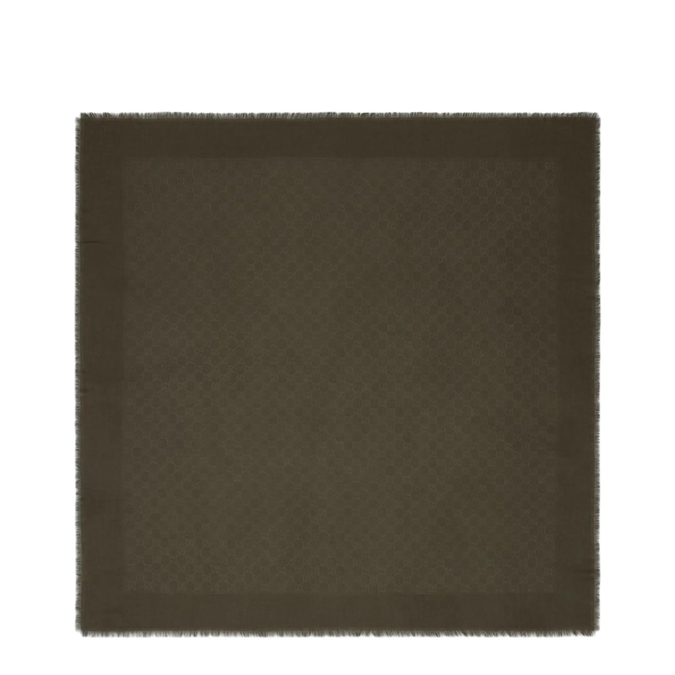 Wool and Silk Jacquard Shawl in Forrest Green