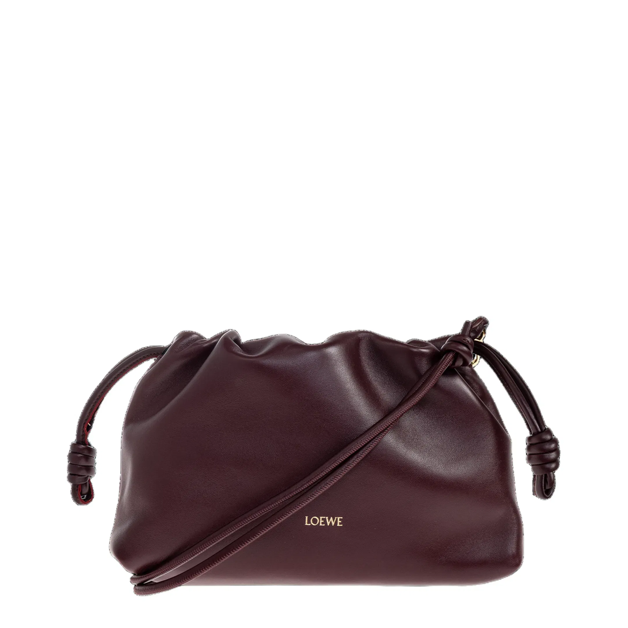 Flamenco Medium Leather Clutch Bag - Burgundy