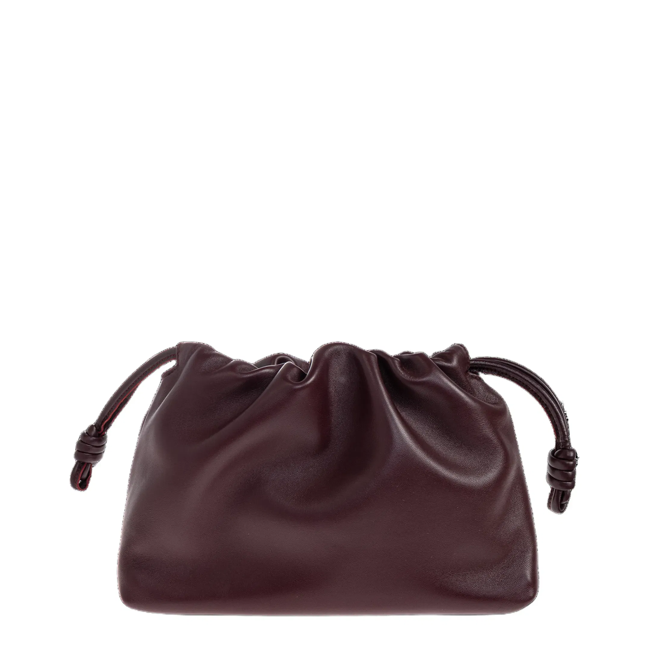 Flamenco Medium Leather Clutch Bag - Burgundy