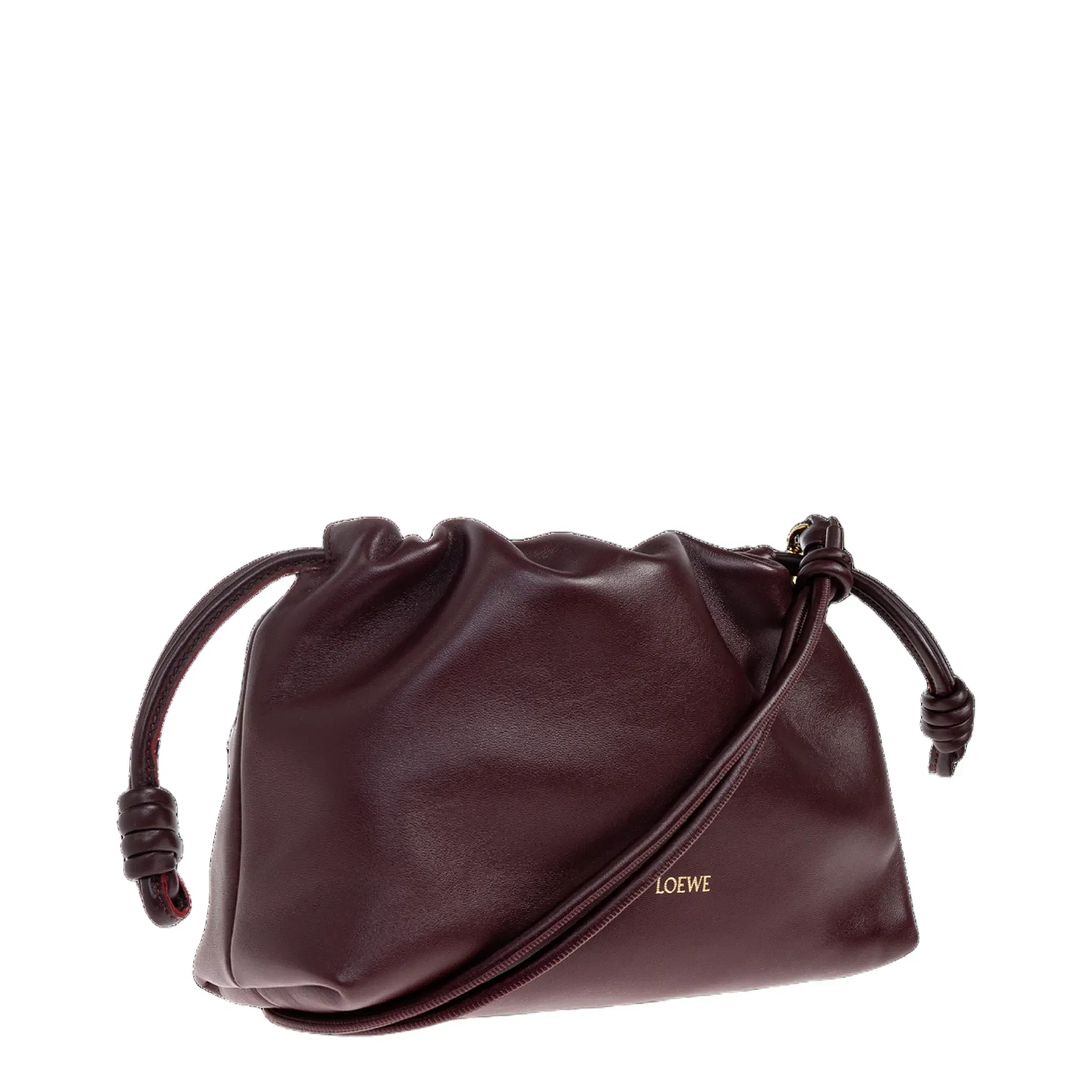 Flamenco Medium Leather Clutch Bag - Burgundy