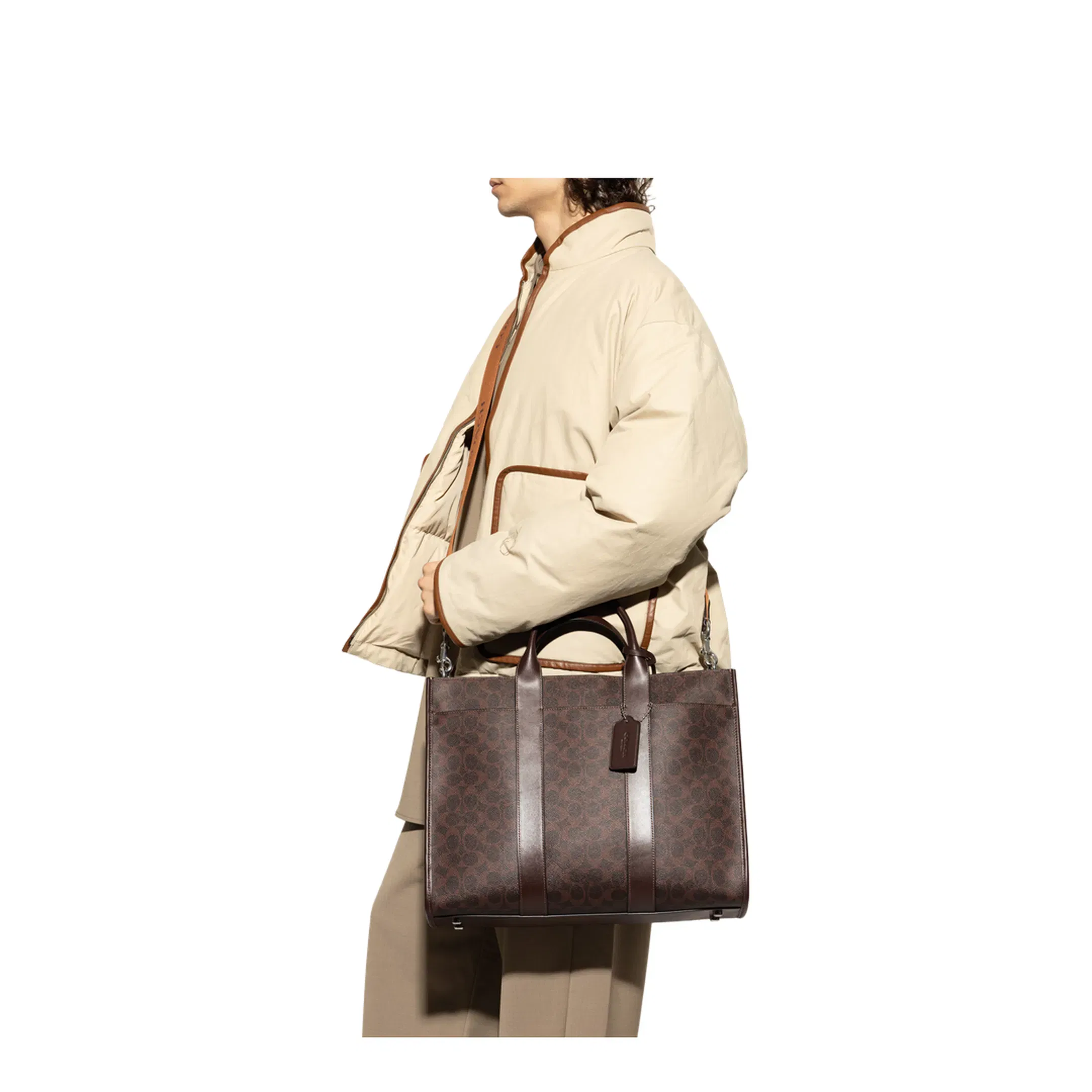 Wesley Leather Tote Bag - Brown