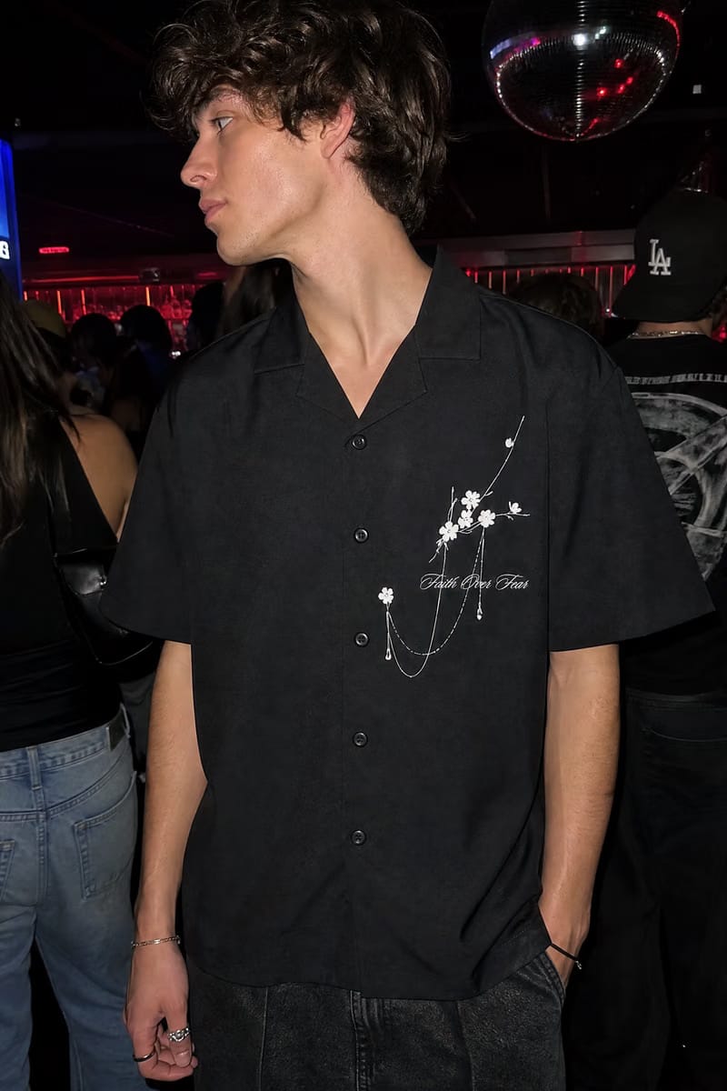 Voyd Bloom Club Black Bowling Shirt