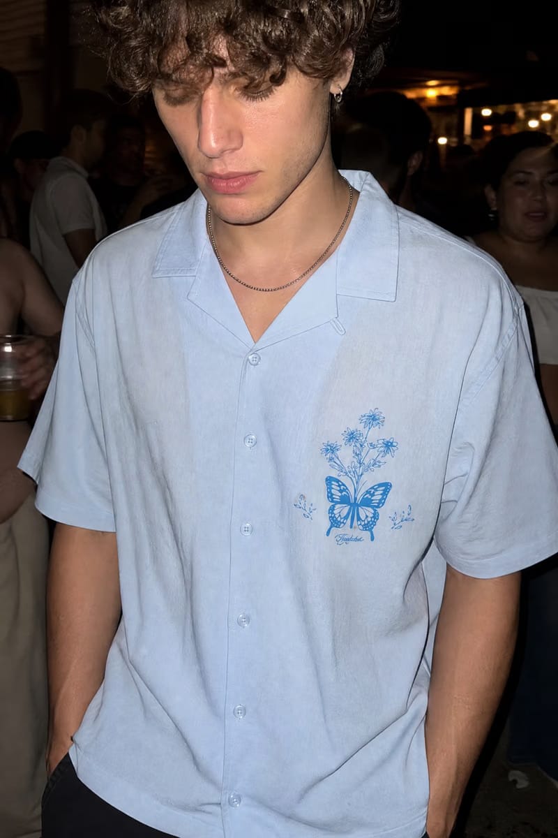 Void Blue Butterfly Ice Blue Bowling Shirt