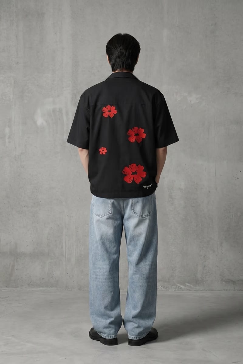 Voyd Elegy in Red Black Bowling Shirt