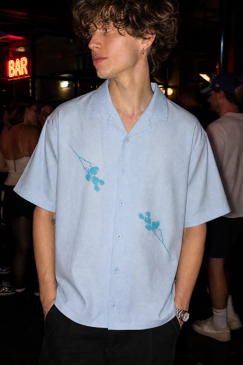 Voyd Obsidian Wings Ice Blue Bowling Shirt