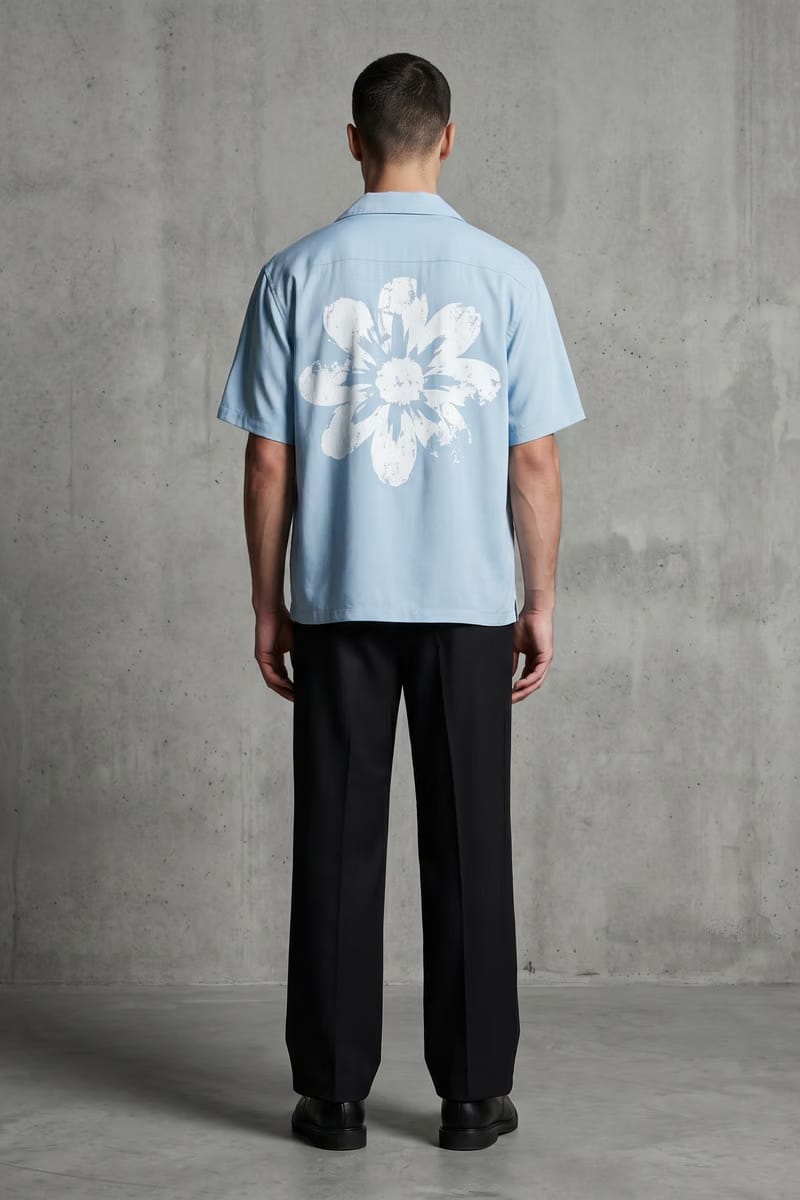 Voyd Petal Syndicate Ice Blue Bowling Shirt