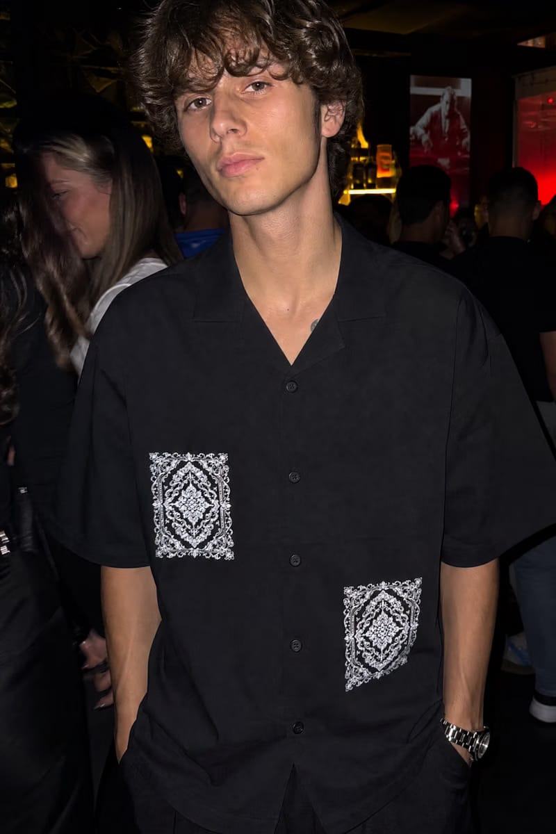 Voyd Ritual Print Black Bowling Shirt