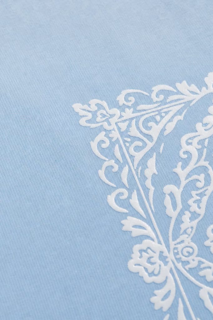 Voyd Ritual Print Ice Blue Bowling Shirt
