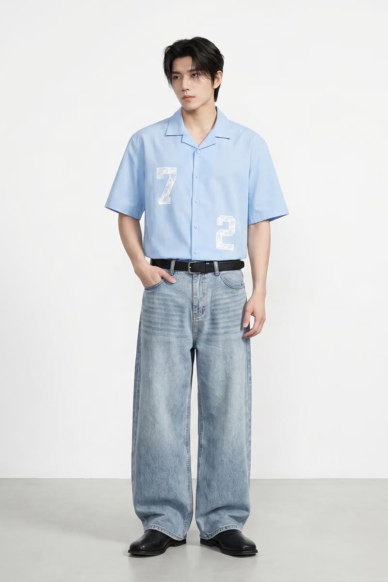 Voyd Rule 72 Ice Blue Bowling Shirt