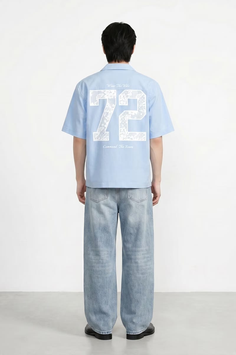 Voyd Rule 72 Ice Blue Bowling Shirt