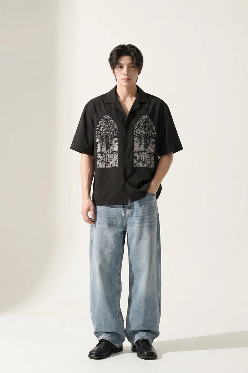 Voyd Silent Riot Black Bowling Shirt