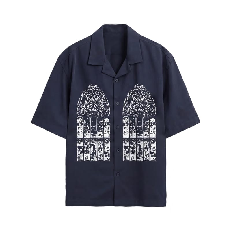 Voyd Silent Riot Blue Bowling Shirt