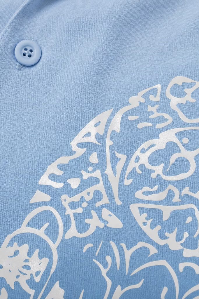 Voyd Silent Riot Ice Blue Bowling Shirt