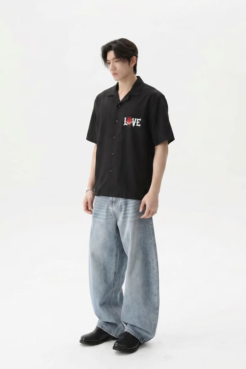 Voyd Static Dreams Black Bowling Shirt